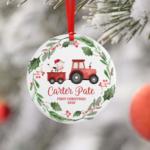 Farm Baby First Christmas Ornament