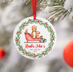 Woodland Baby First Christmas Ornament