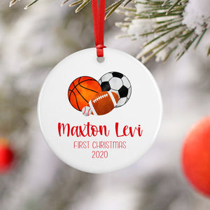 Sports Baby First Christmas Ornament