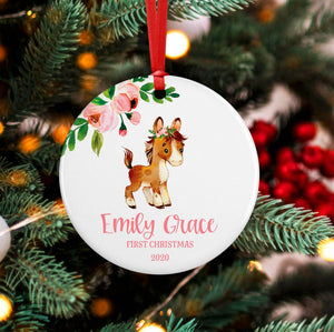 Horse Baby First Christmas Ornament