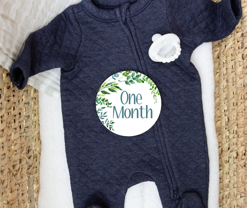 Greenery Monthly Baby Milestone Cards