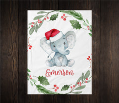 Elephant Christmas Blanket