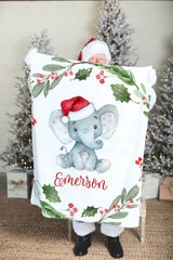 Elephant Christmas Blanket