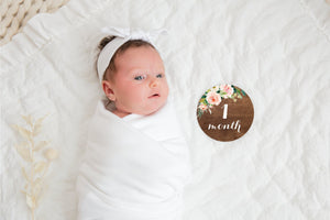 Floral Monthly Baby Milestone Cards