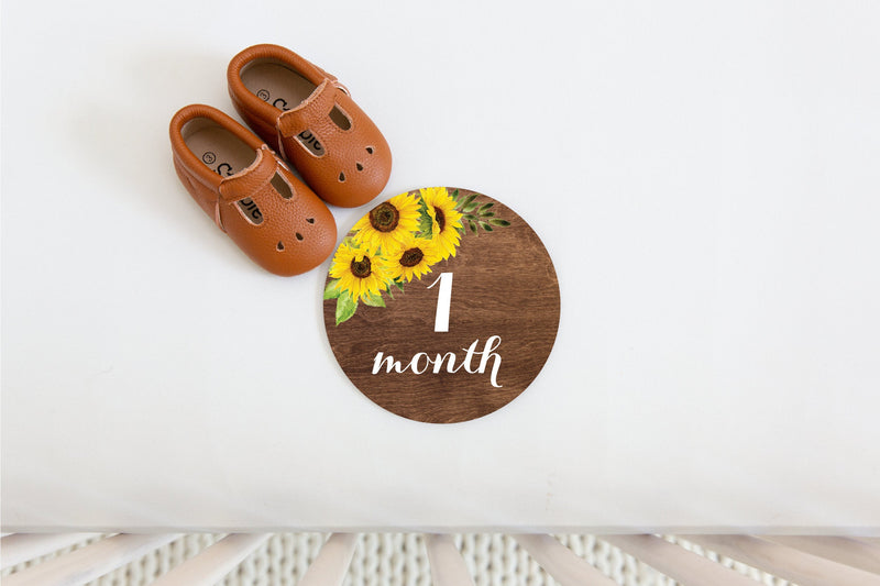 Sunflower Monthly Baby Milestone Cards