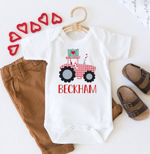 Valentines Day Tractor Onesie® Toddler Shirt